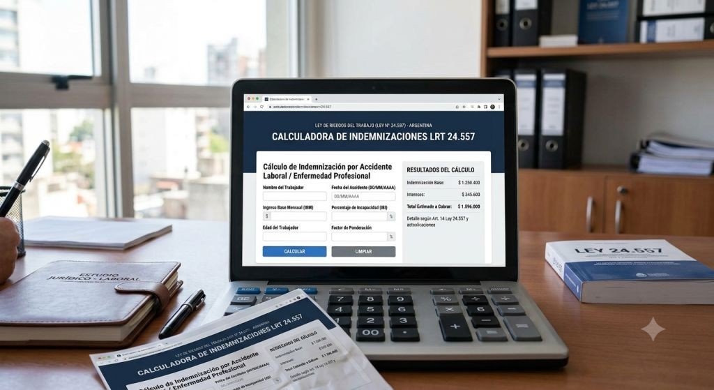 Calculadora de indemnización ART Córdoba — LegalCalderón